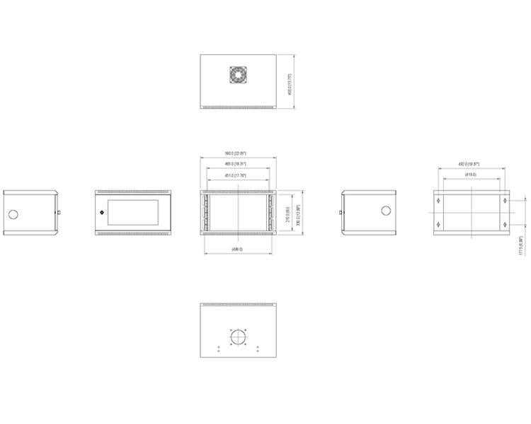 6U 48cm Wallmount Server Rack Cabinet