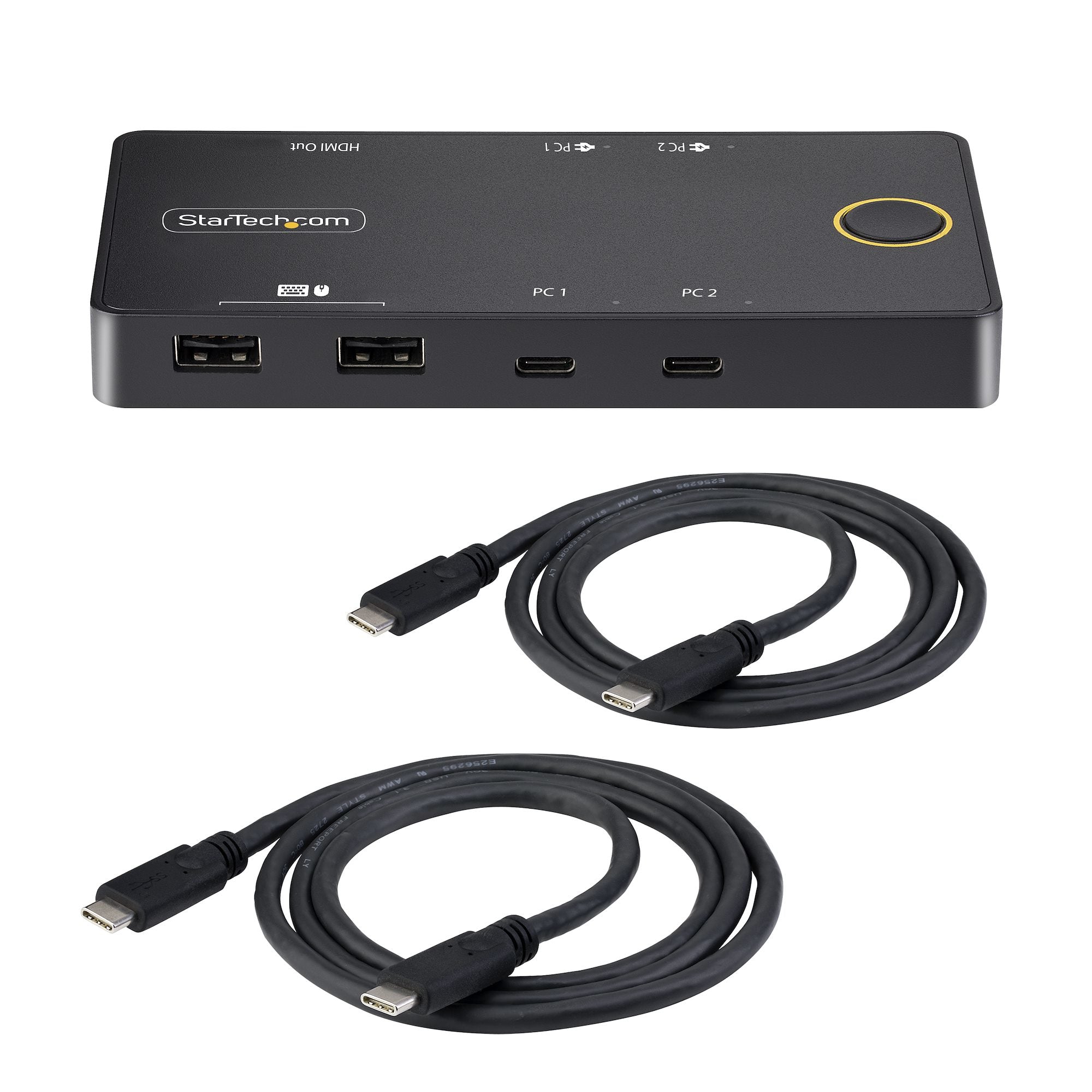 2-Port USB-C KVM Switch PD Pass-through