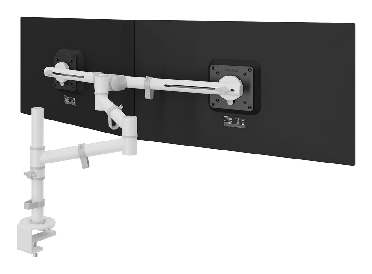 DATAFLEX Bras à fixer / pincer Viewgo 48130 - 2 écrans blanc