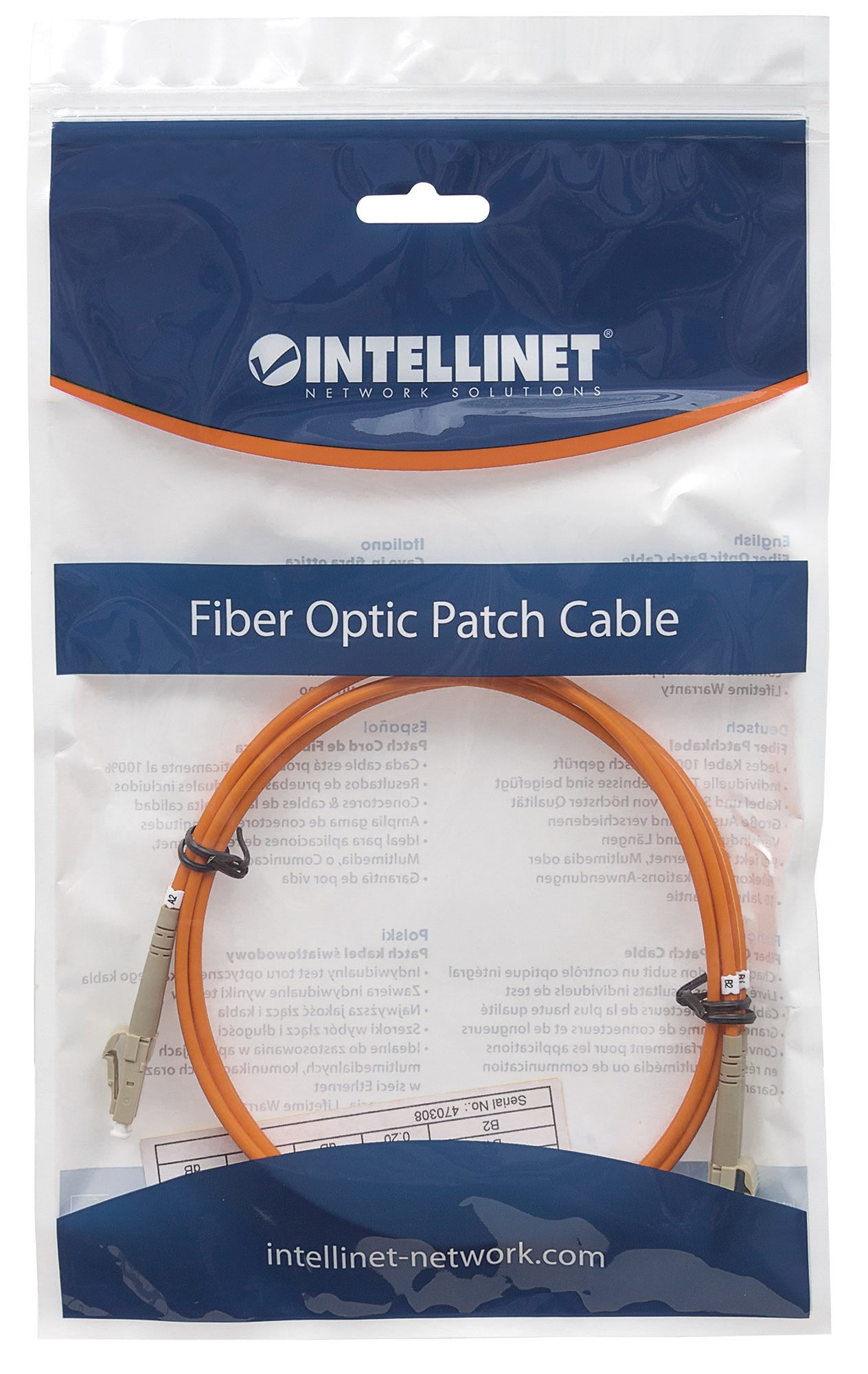 Intellinet 5.0m LC M/M câble de fibre optique 5 m OM2 Orange