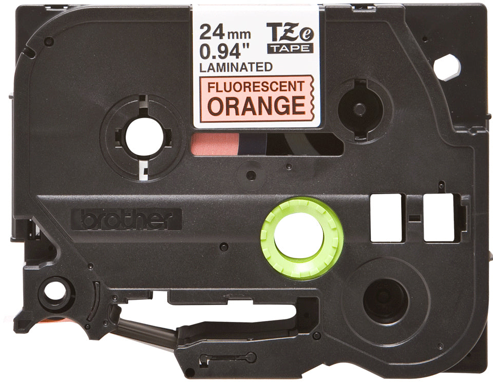 BROTHER P-TOUCH TZE-B51 noir sur neon orange 24mm