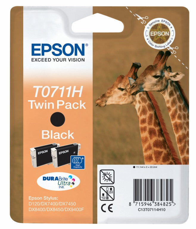 Ink/T0711H Giraffe 2x11.1ml BK