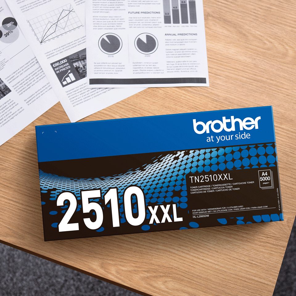 BROTHER TN2510XL Black Toner Cartridge ISO Yield up to 3.000 pages
