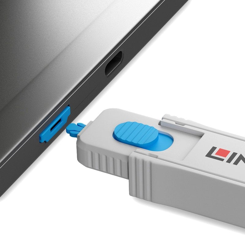 Lindy HDMI Port Blocker - 4 pieces + key, Blue