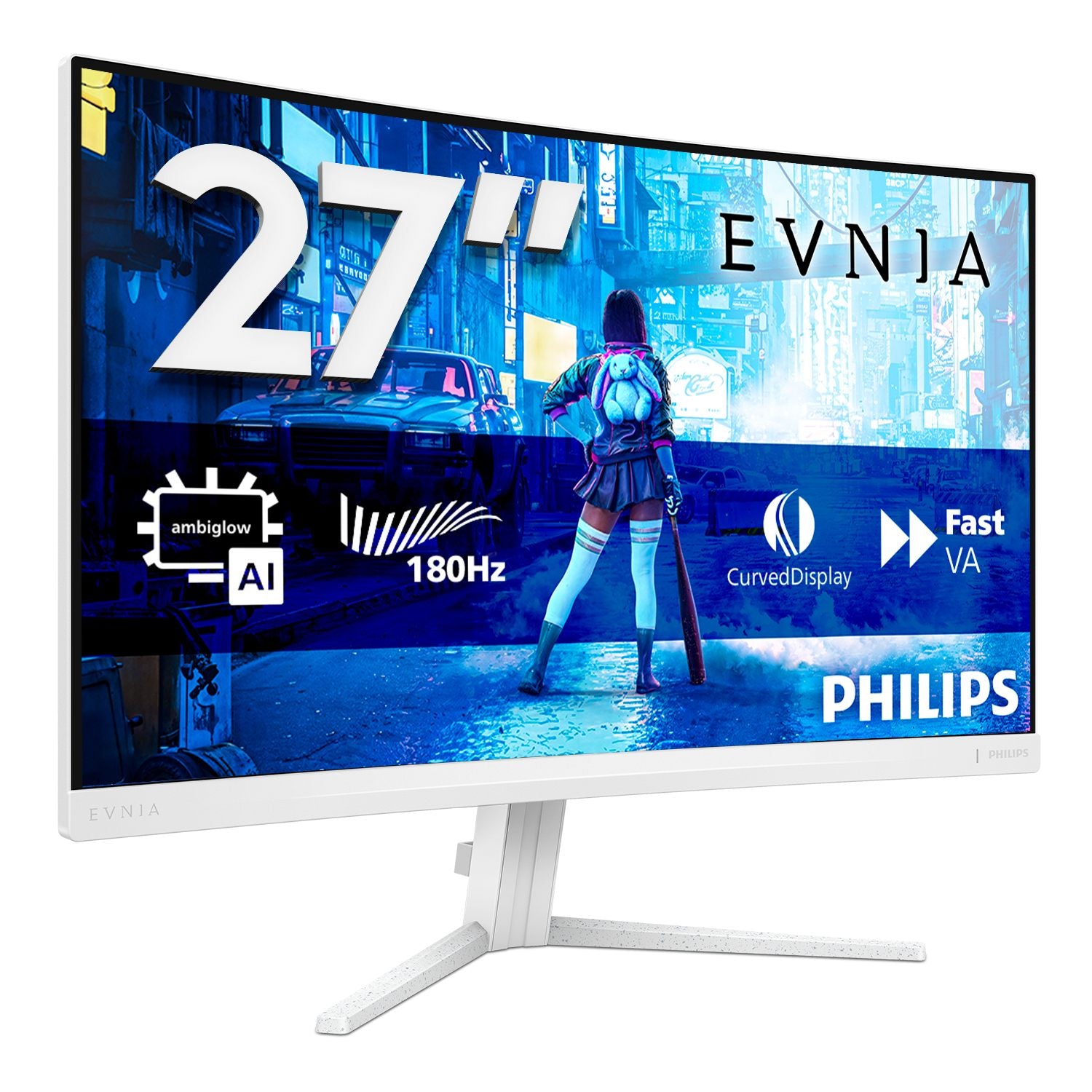 PHILIPS 27M2C5201L/00 27p Curved Gaming Monitor 1920x1080 180Hz 1ms 2xHDMI DP white