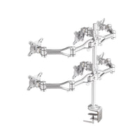 Desk Mount 6xScreen 10-18" Clamp SILVER