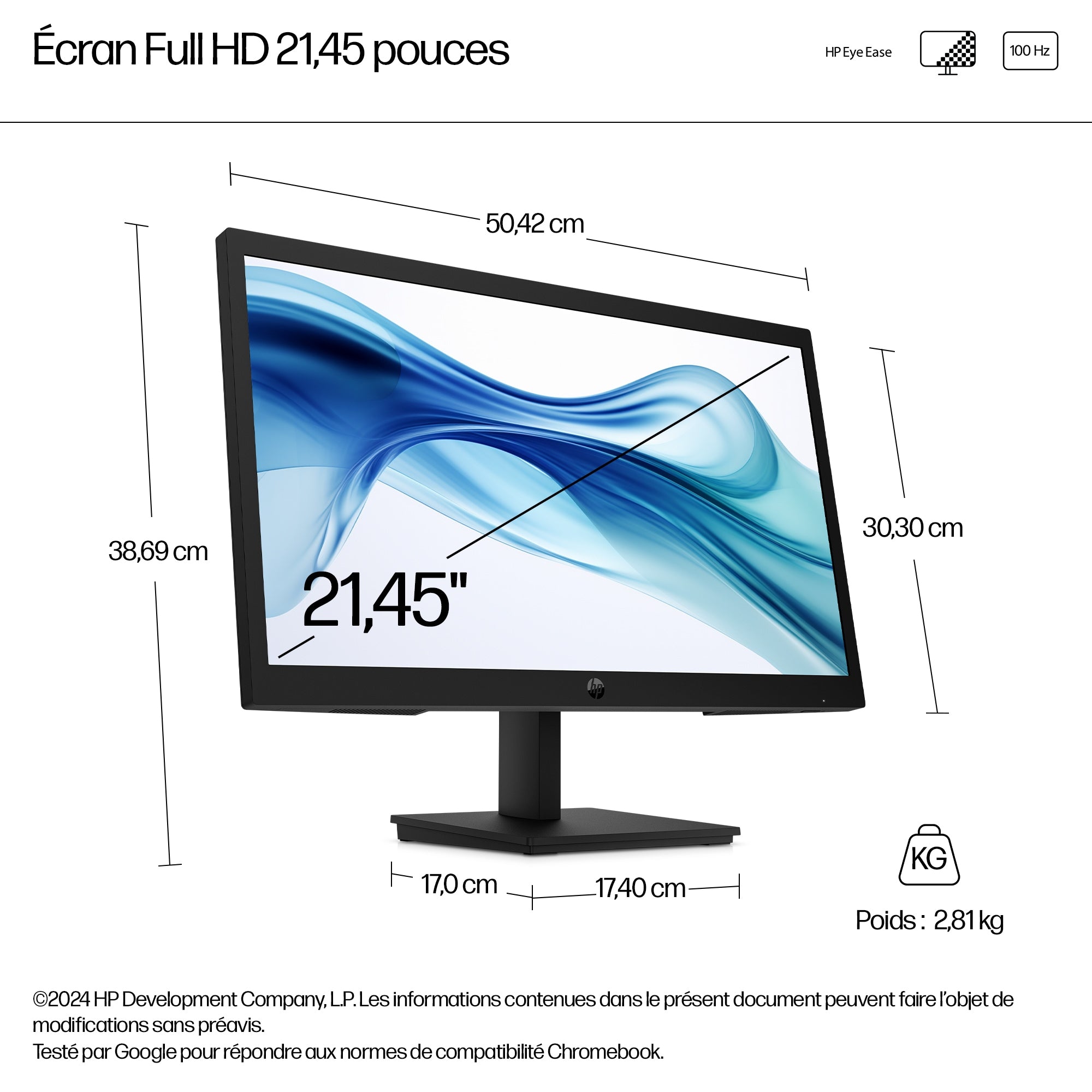 HP Écran Series 3 Pro 322pv 21.5p FHD 1920x1080 HDMI VGA 3/3/0