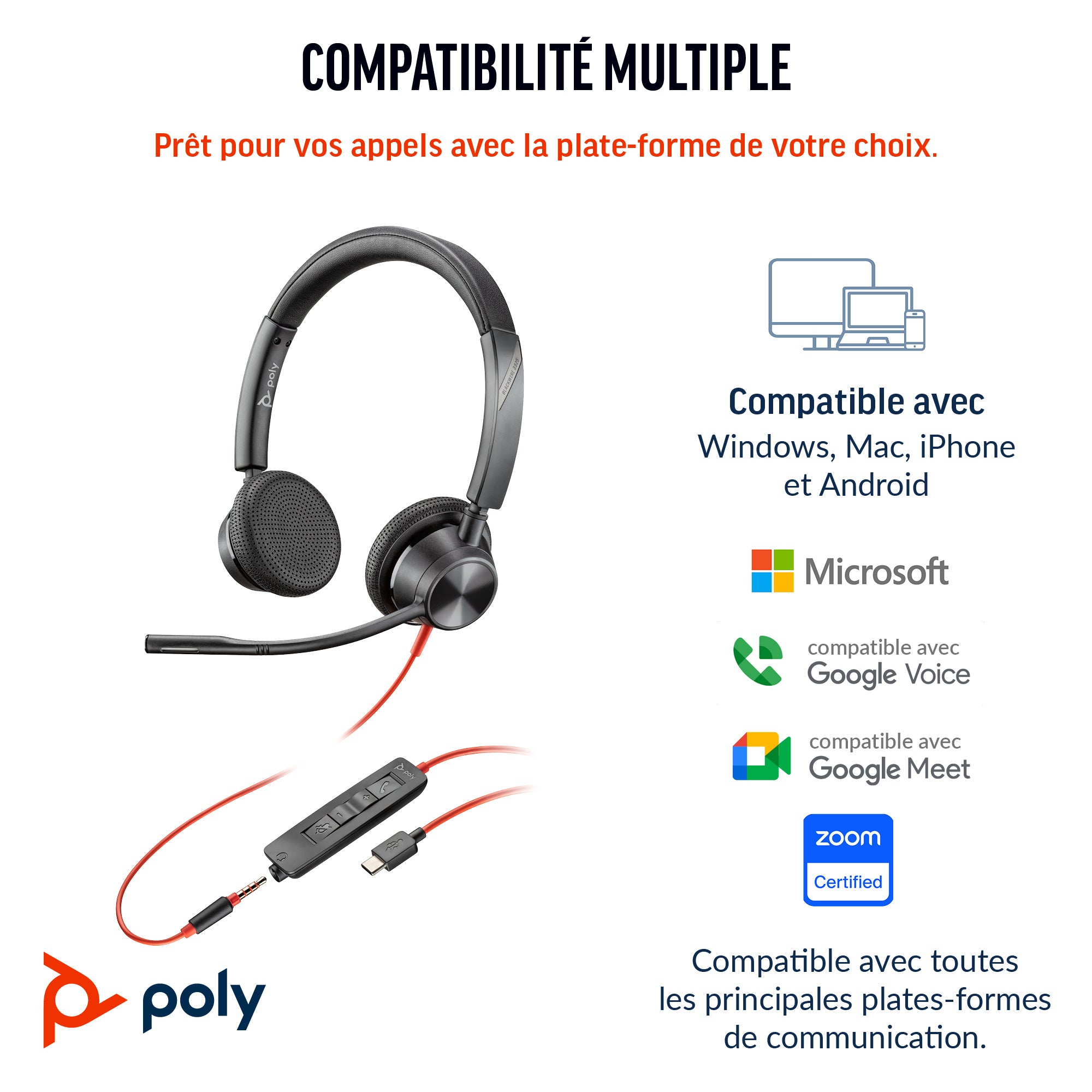 Poly BW 3325 -M USB-C HS+USB-C/A