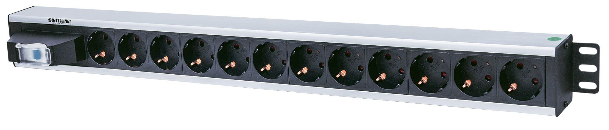 Intellinet 711449 unité de distribution d'énergie 12 sortie(s) CA Noir, Gris