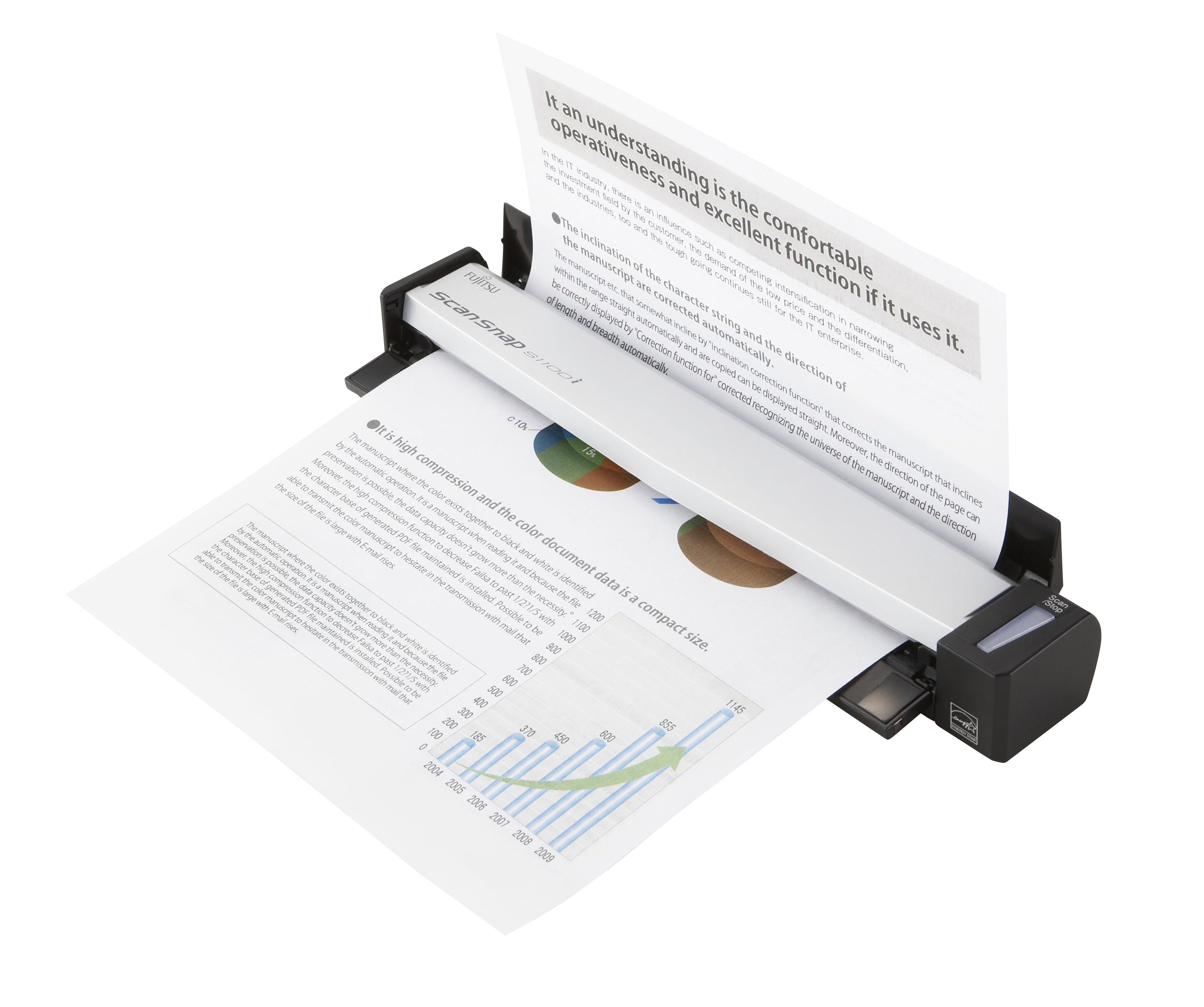 RICOH ScanSnap S1100i Scanner A4 color USB2.0 simplex 5.2sec per page USB Win und Mac ABBYY FineReader (P)