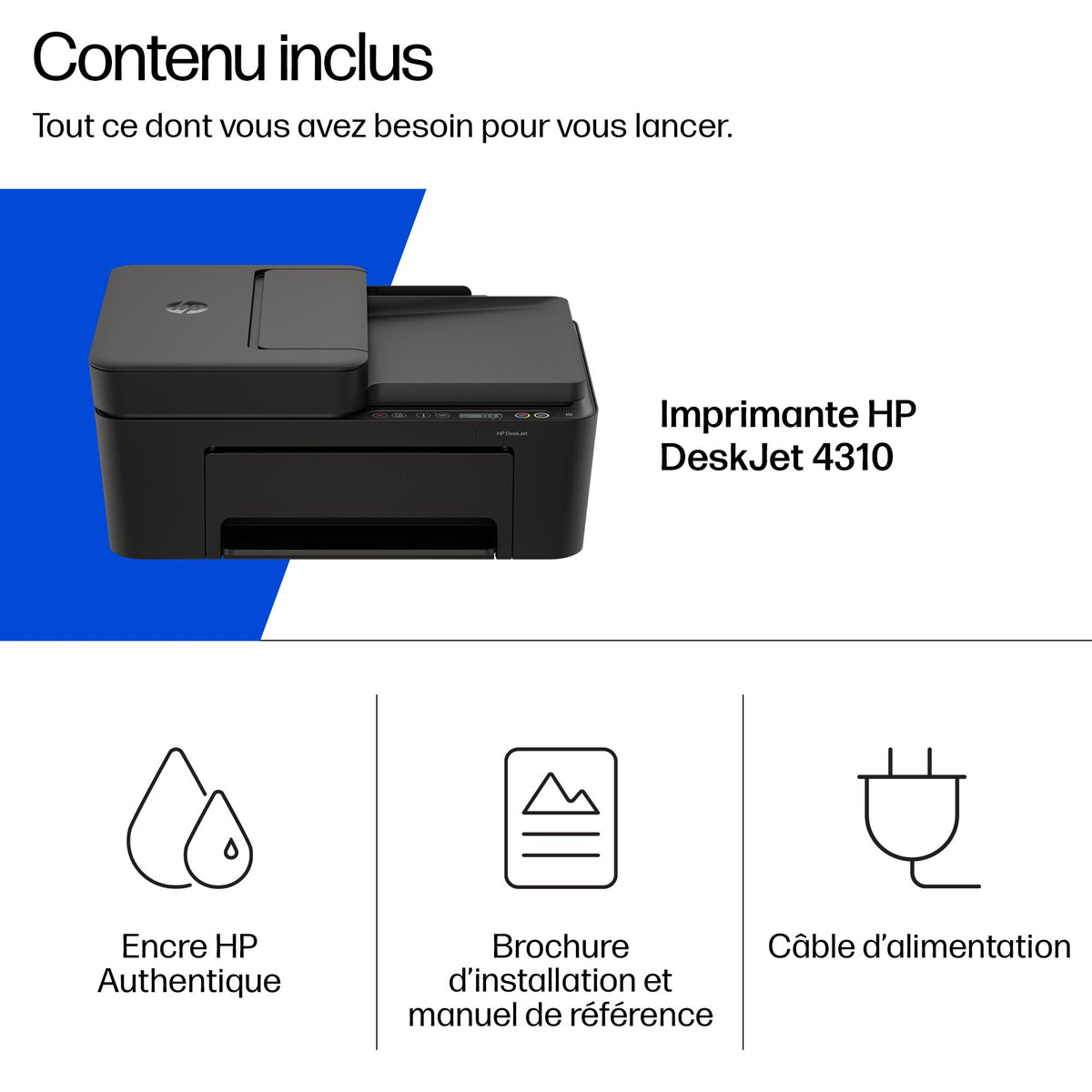 HP DeskJet 4310 All-in-One Printer A jet d'encre thermique A4 4800 x 1200 DPI 8,5 ppm Wifi