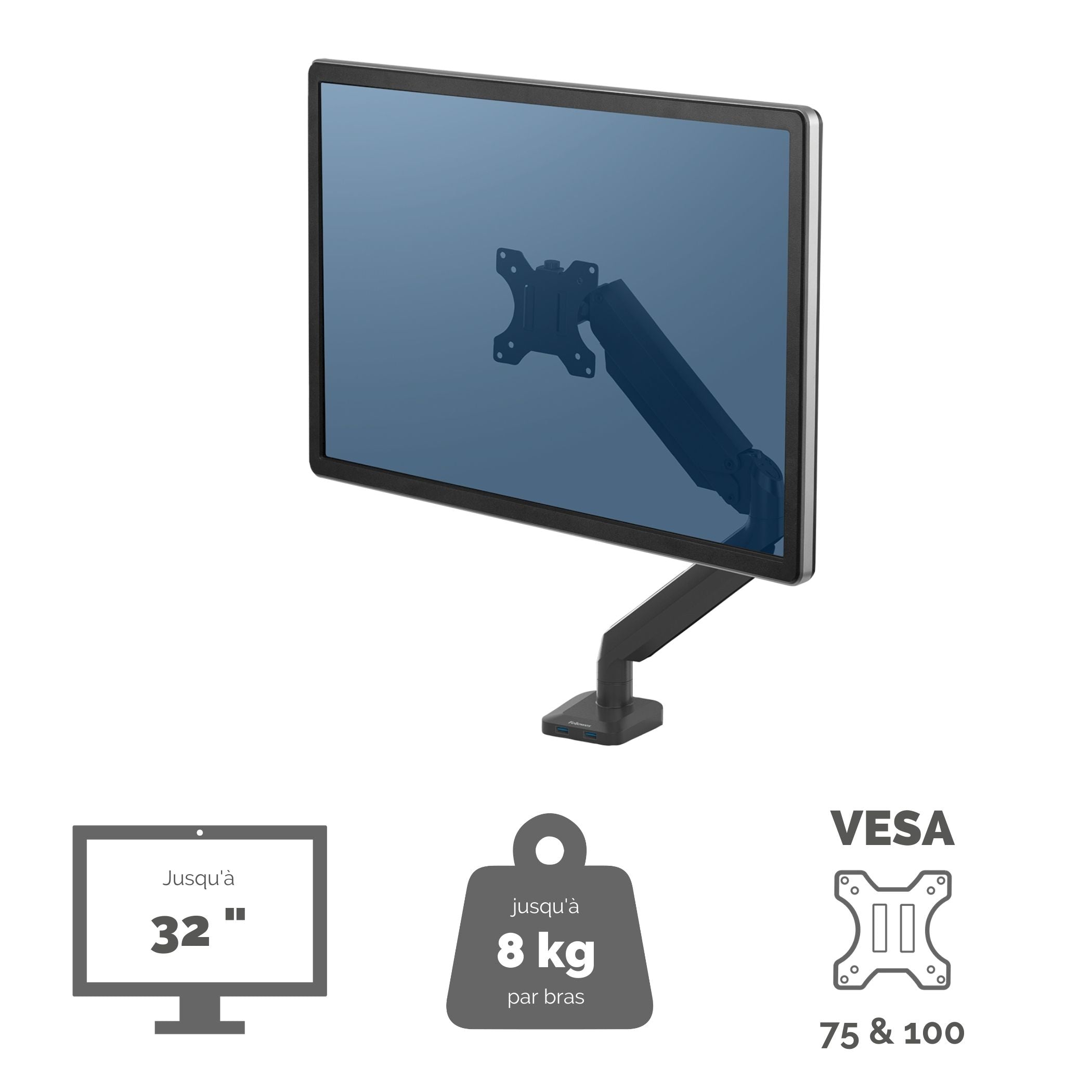 FELLOWES PLATINUM SERIES SINGLE MONITOR ARM