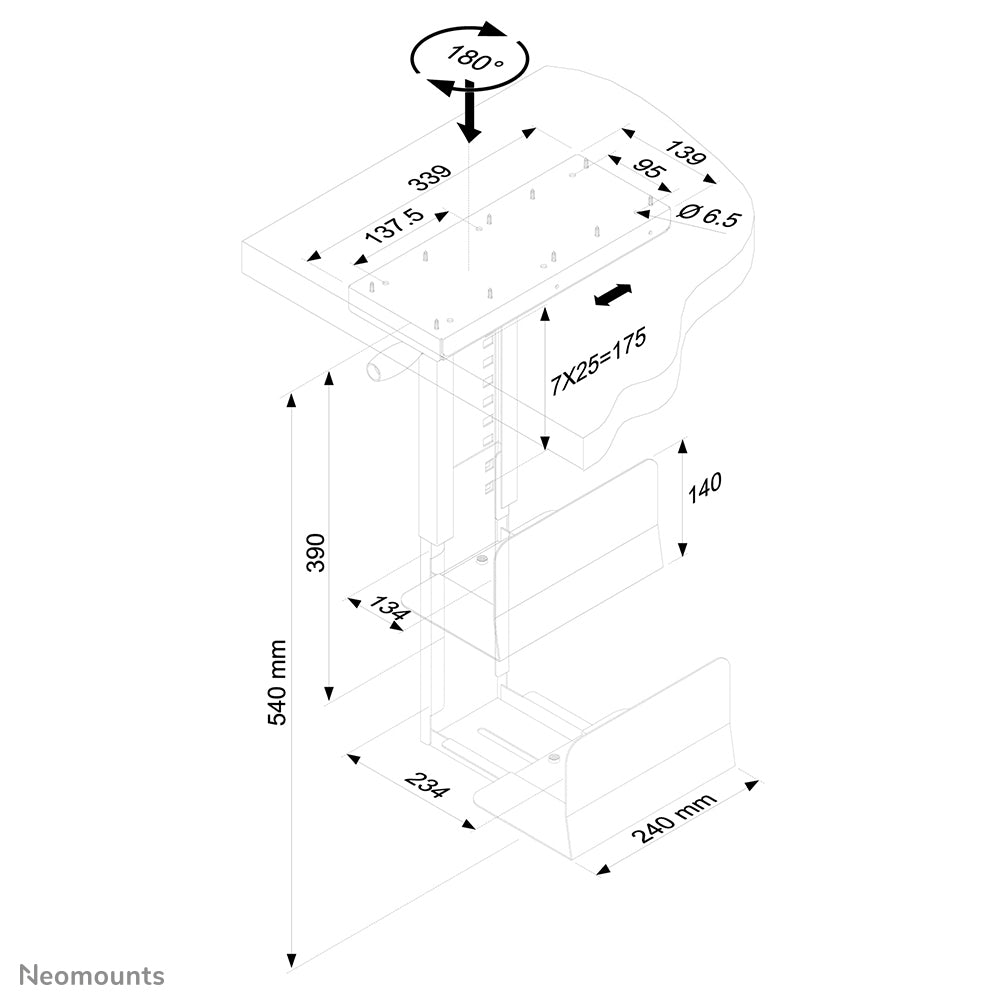 CPU/PC Holder h:39-54cm width PC:13-23cm