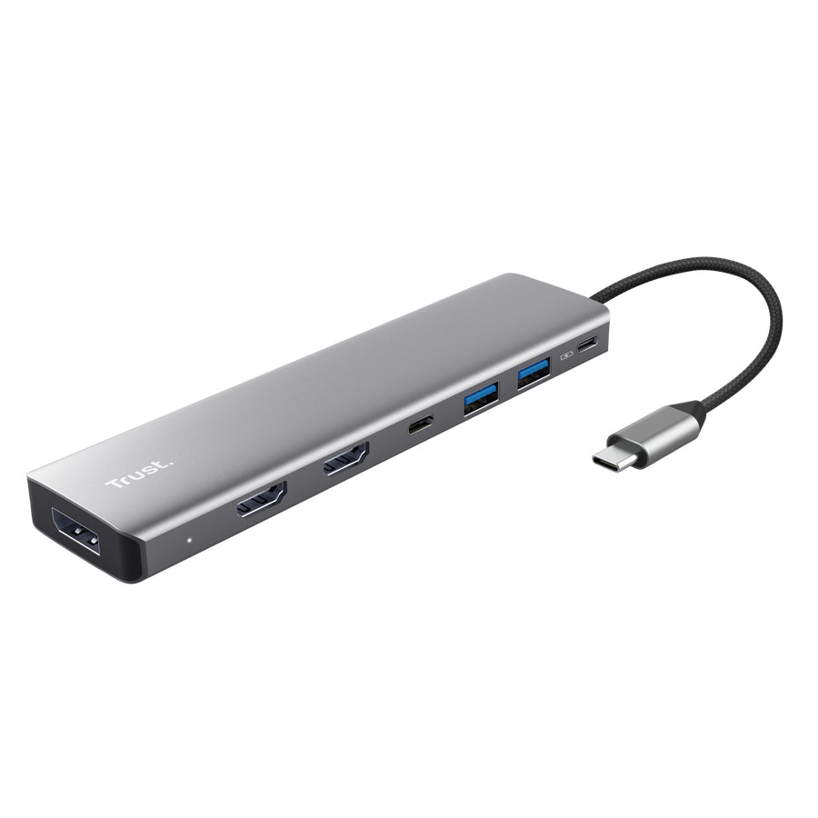 TRUST Adaptateur DALYX USB-C 7 en 1 1 USB-C 2 USB 2 HDMI 1 DisplayPort 1 Ethernet