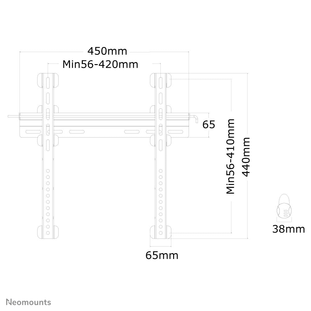 Wall Mount Fixed 23-52" Max 50kg Silver
