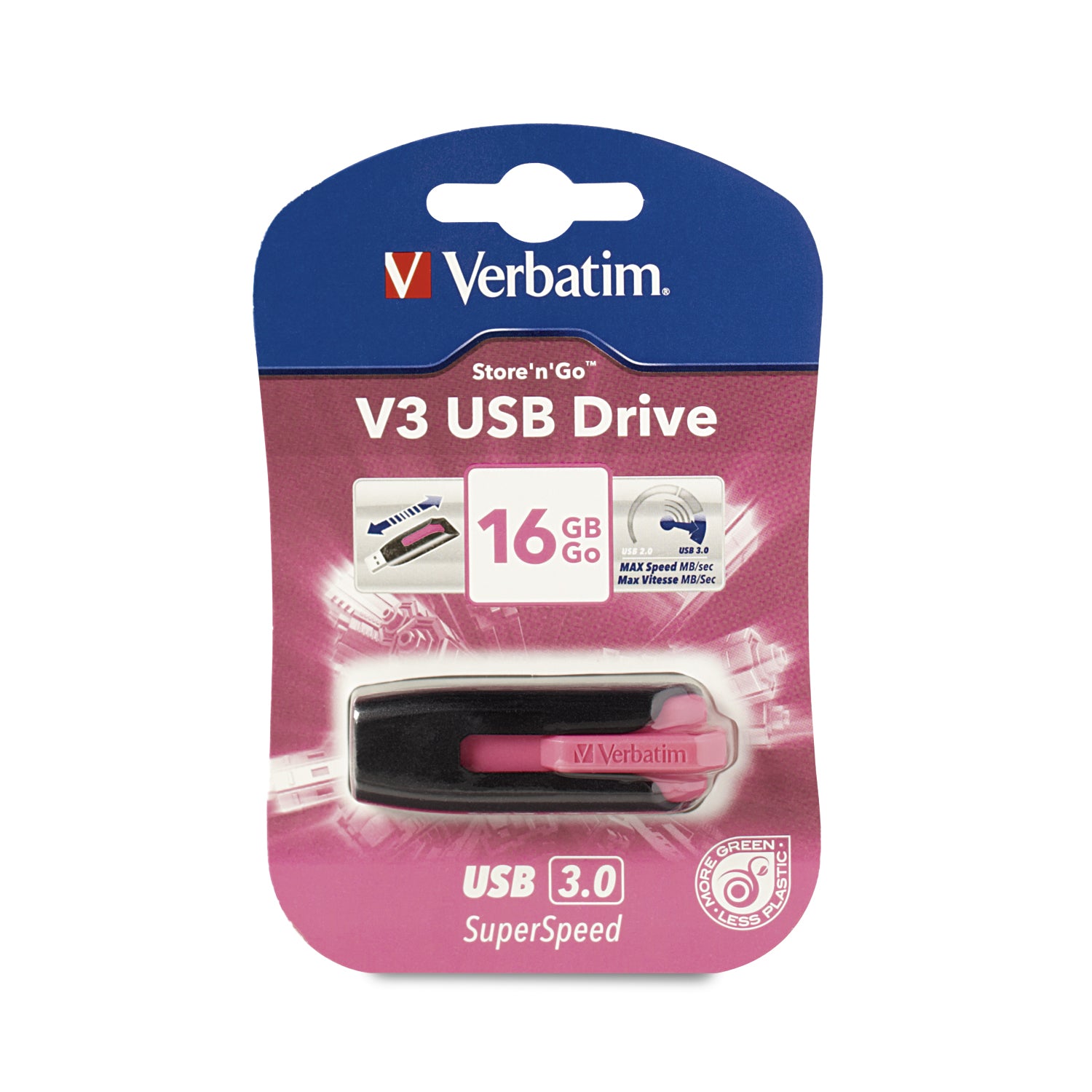 USB Memory/Verbatim V3 USB 3.0 16GB Pink