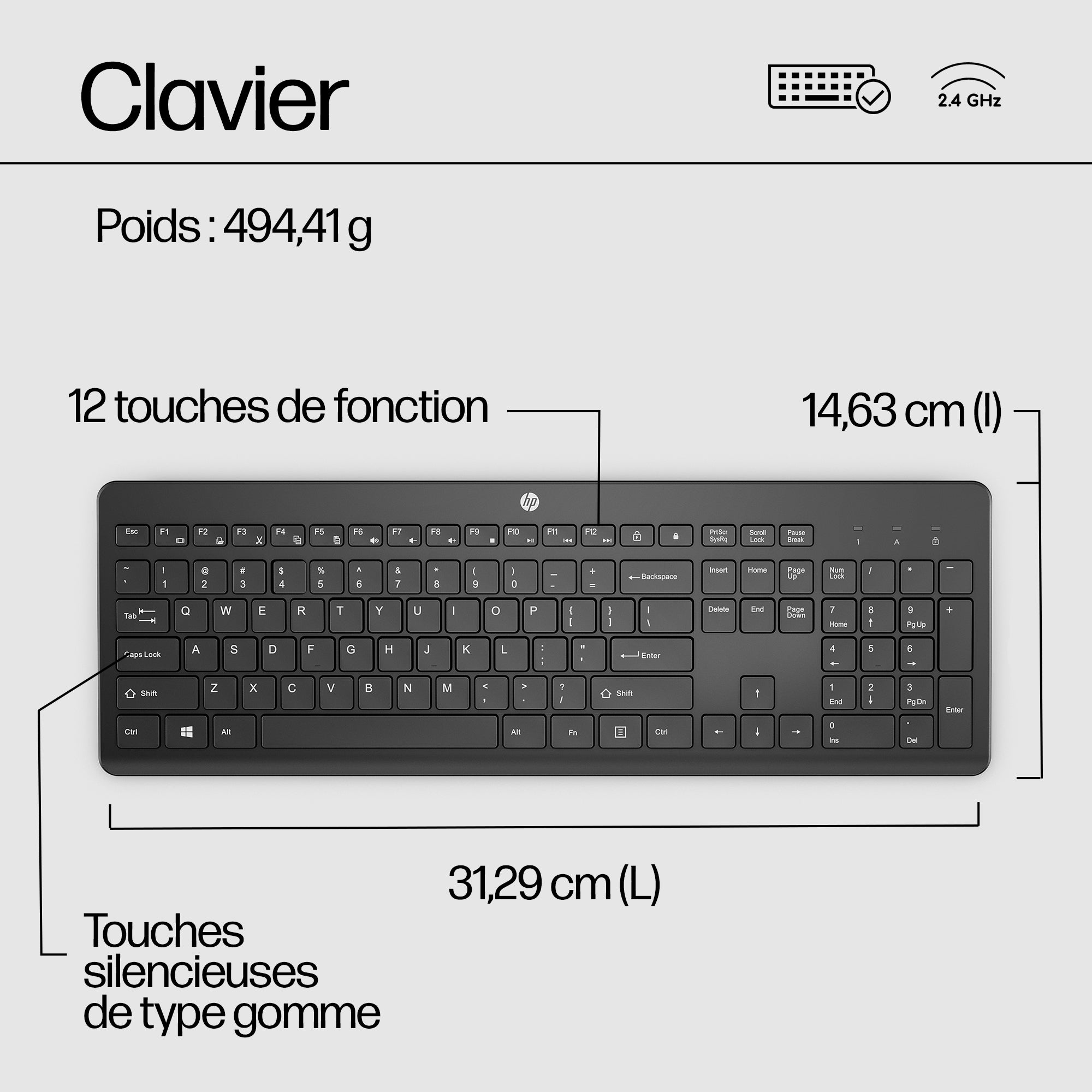HP Wireless Keyboard 230 (FR)