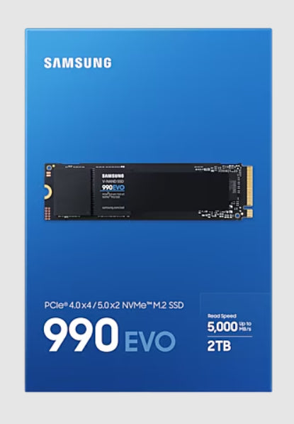SSD SAMSUNG SERIE 990 EVO M.2 2To 2280 PCIe 4.0 x4 / 5.0 x2 NVMe 2.0 Lecture 500