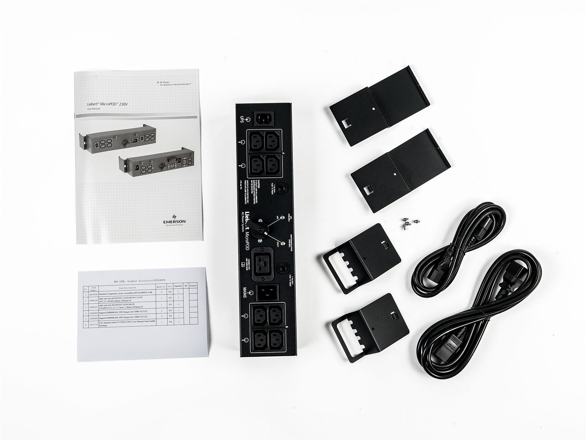 Liebert 2U MicroPod Bypass up to 2kVa