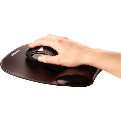 FELLOWES - Tapis de souris - Repose-poignets Gel Crystal™ Noir