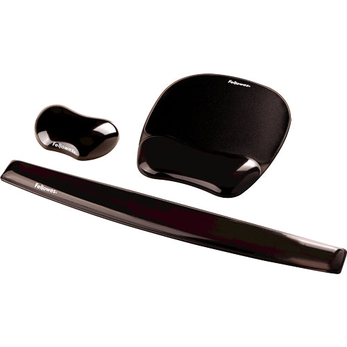 FELLOWES - Tapis de souris - Repose-poignets Gel Crystal™ Noir