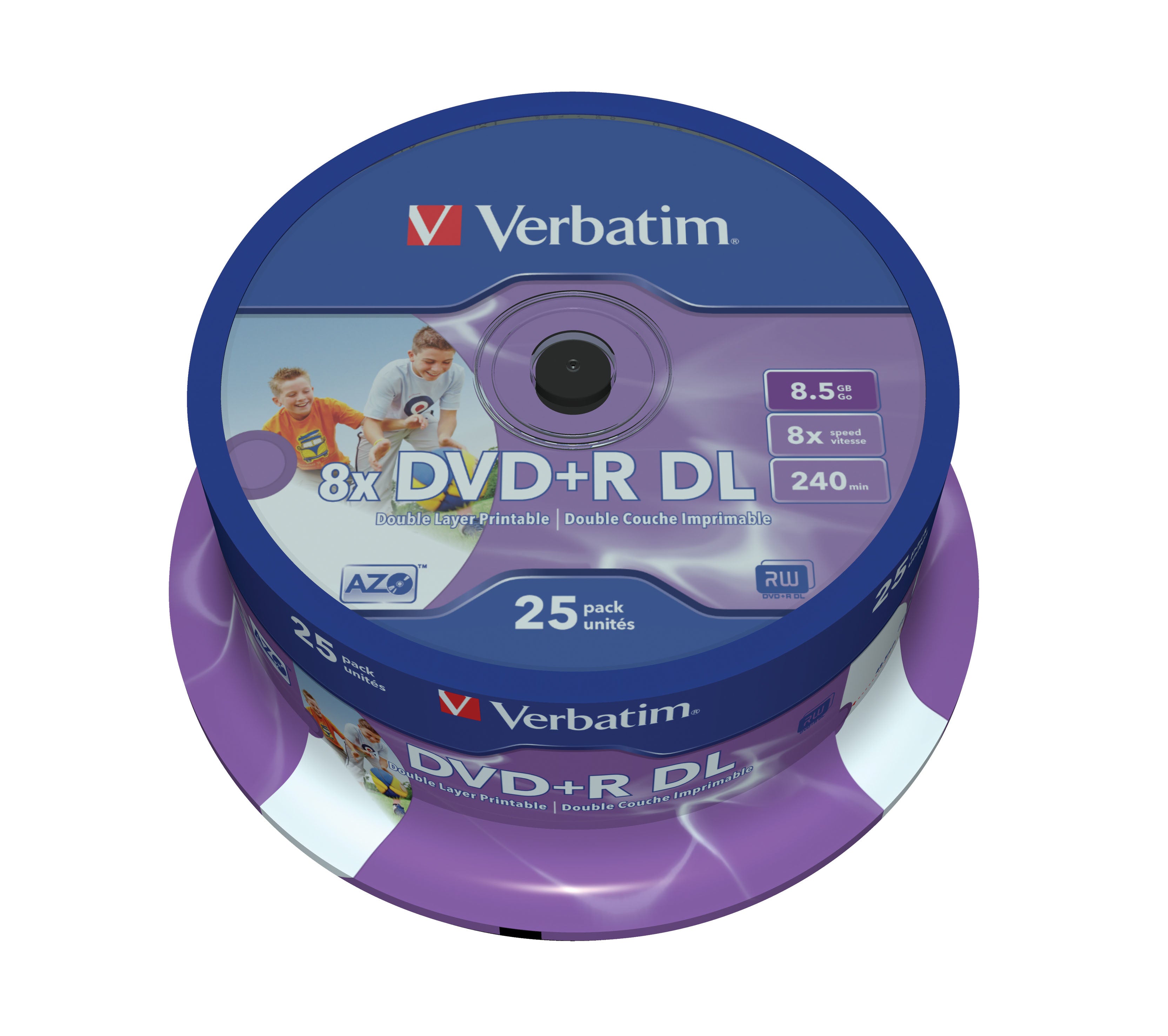 DVD+R/8.5GB 8x Wid Print Surface Spdl 25