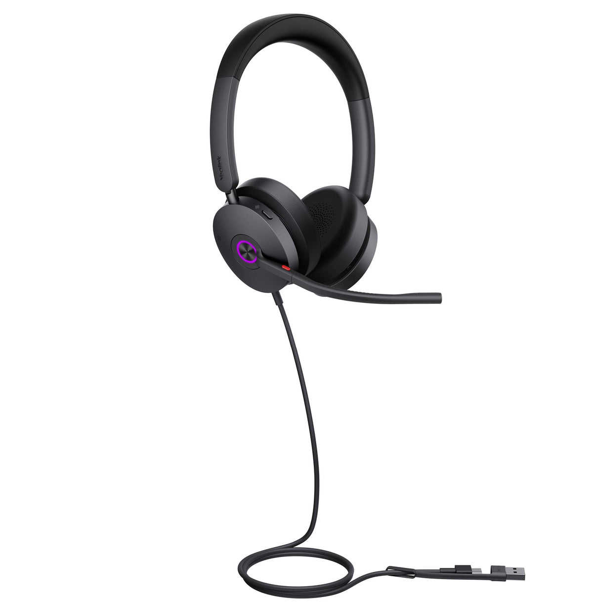 Yealink UH48 Dual UC USB-C/A Avec fil Arceau Appels/Musique USB Type-C / USB Type-A Noir