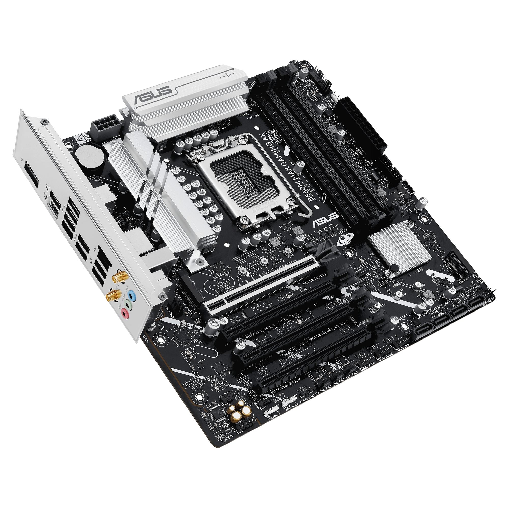 ASUS B860M MAX GAMING AX Intel LGA1851 mATX motherboard Advanced AI 4xDDR5 PCIe 5.0 x16 3xM.2 1xDisplayPort 4xSATA