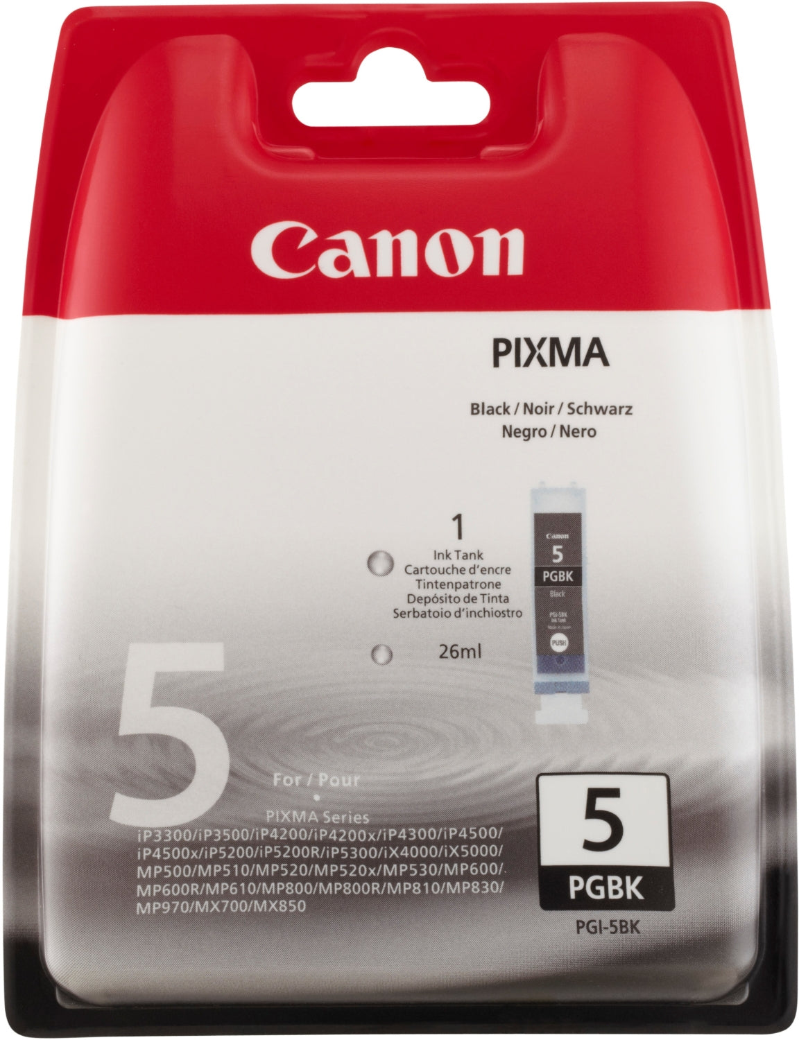 Canon PGI-5BK cartouche d'encre 1 piece(s) Original Rendement standard Noir