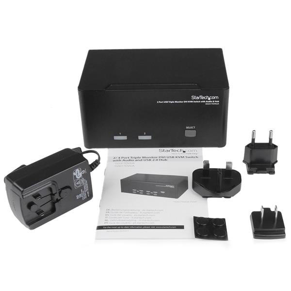2 Port Triple Monitor DVI USB KVM Switch