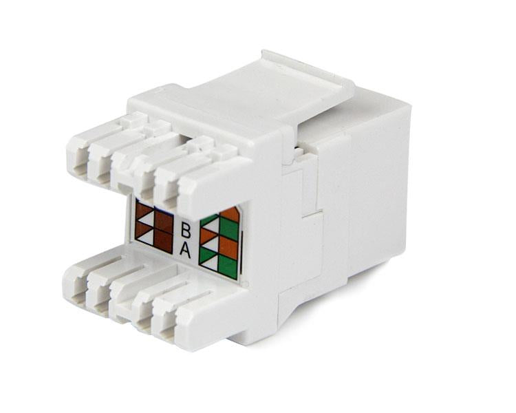 180 Cat 6 Keystone Wall Jack - White