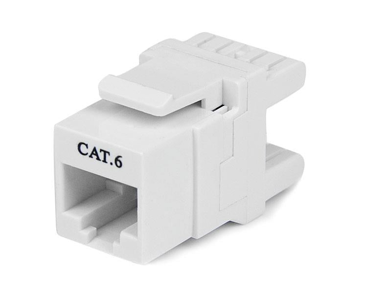 180 Cat 6 Keystone Wall Jack - White