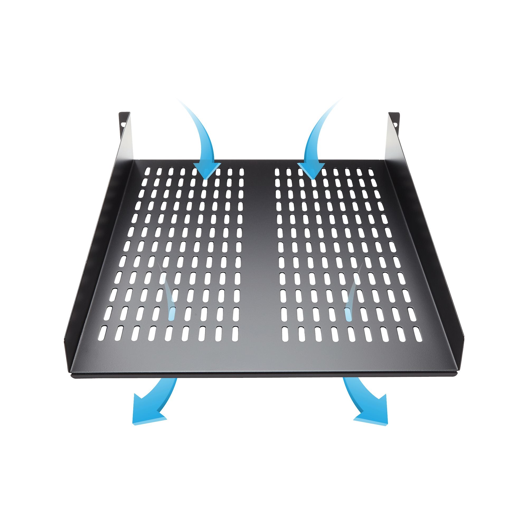 2U 22" Vented Fixed Rack Mount Shelf