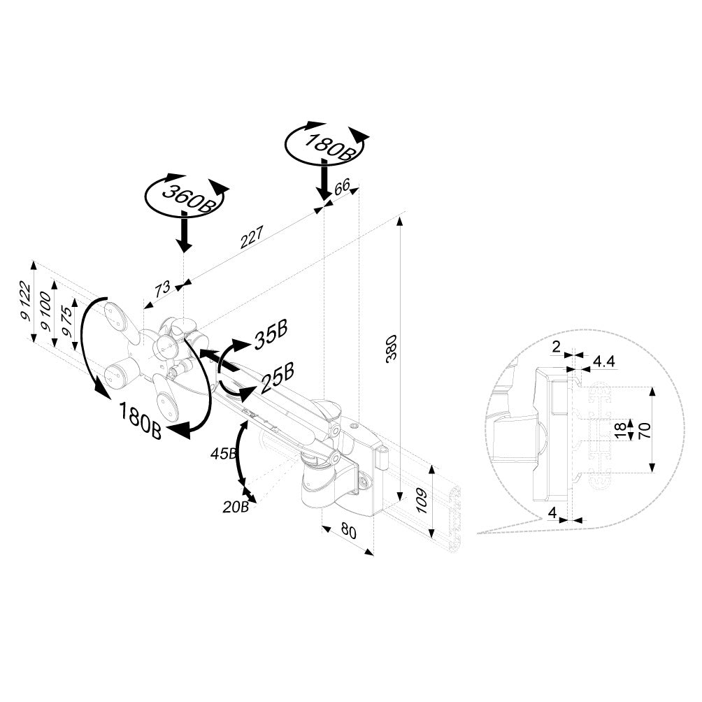 Desk Mount 10-24" Gas Spring SILVER