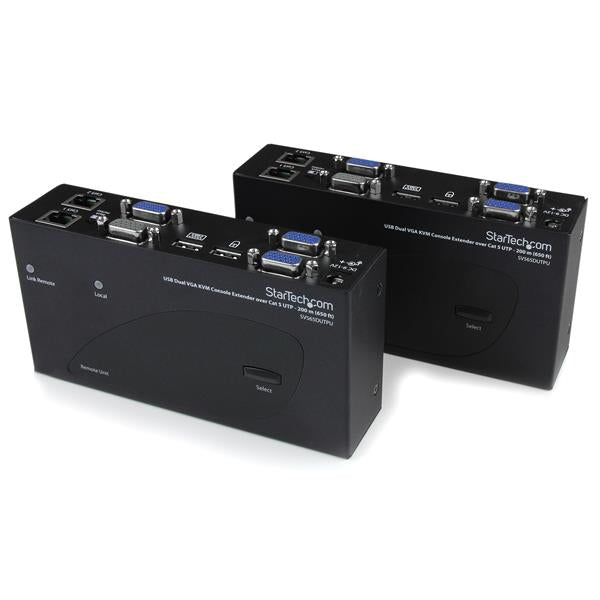 USB Dual VGA over Cat5 KVM Extender