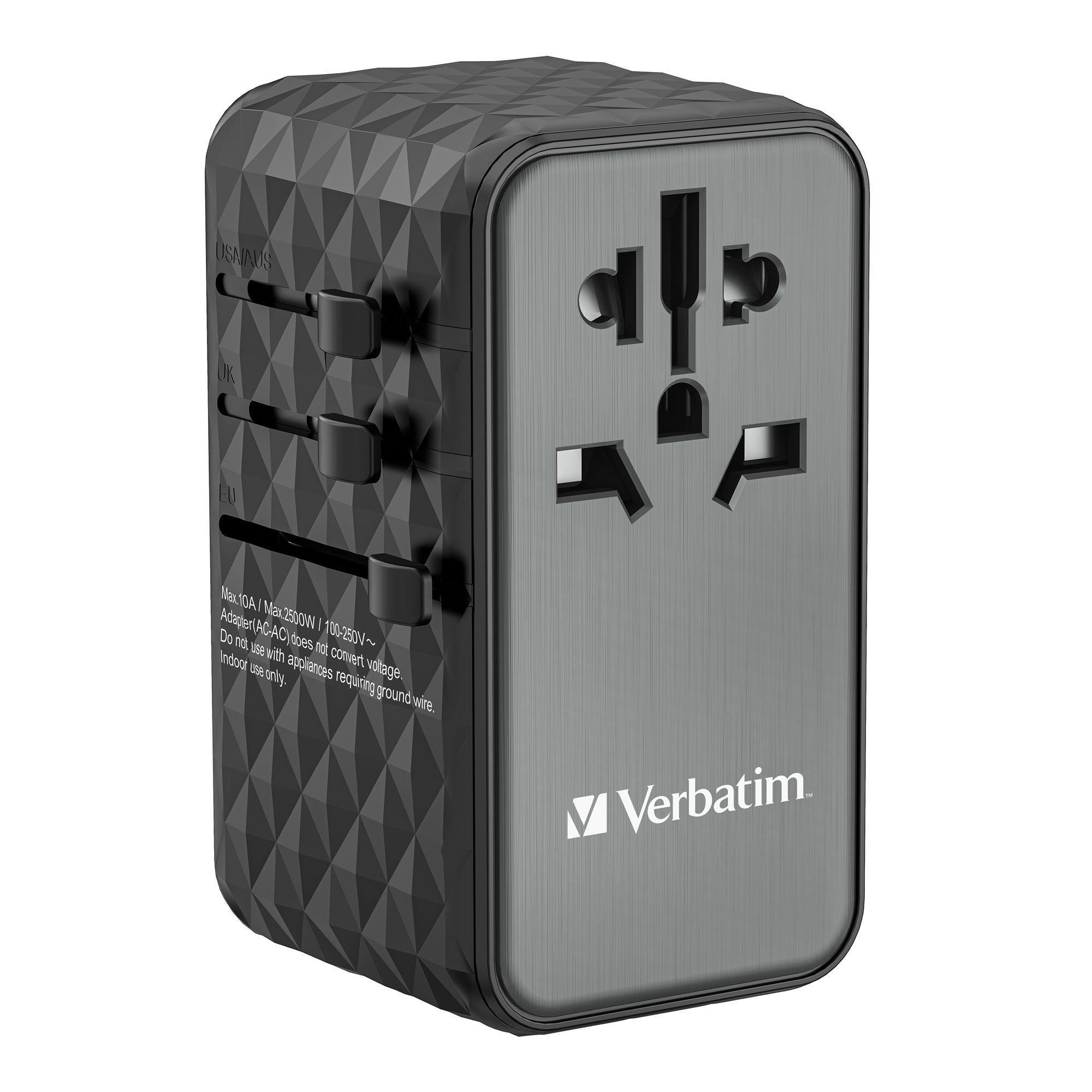 VERBATIM GAN III UNIVERSAL TRAVEL ADAPTER UTA-06 WITH 2 X USB-C PD 100W & QC 4+ / 2 X USB-A QC 3.00 WCF (P)