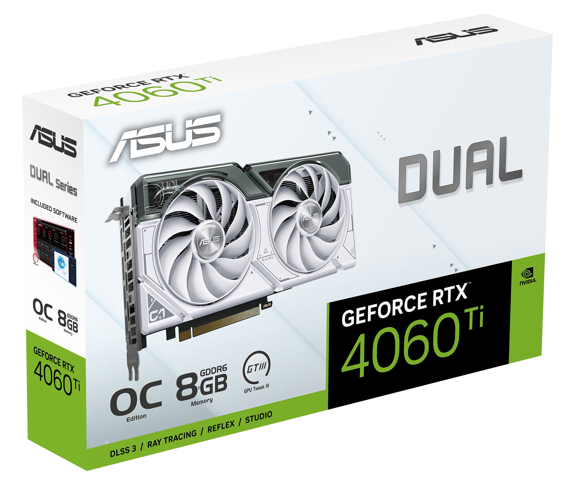 ASUS DUAL GeForce RTX 4060 Ti White 8Go GDDR6 1xHDMI 3xDP