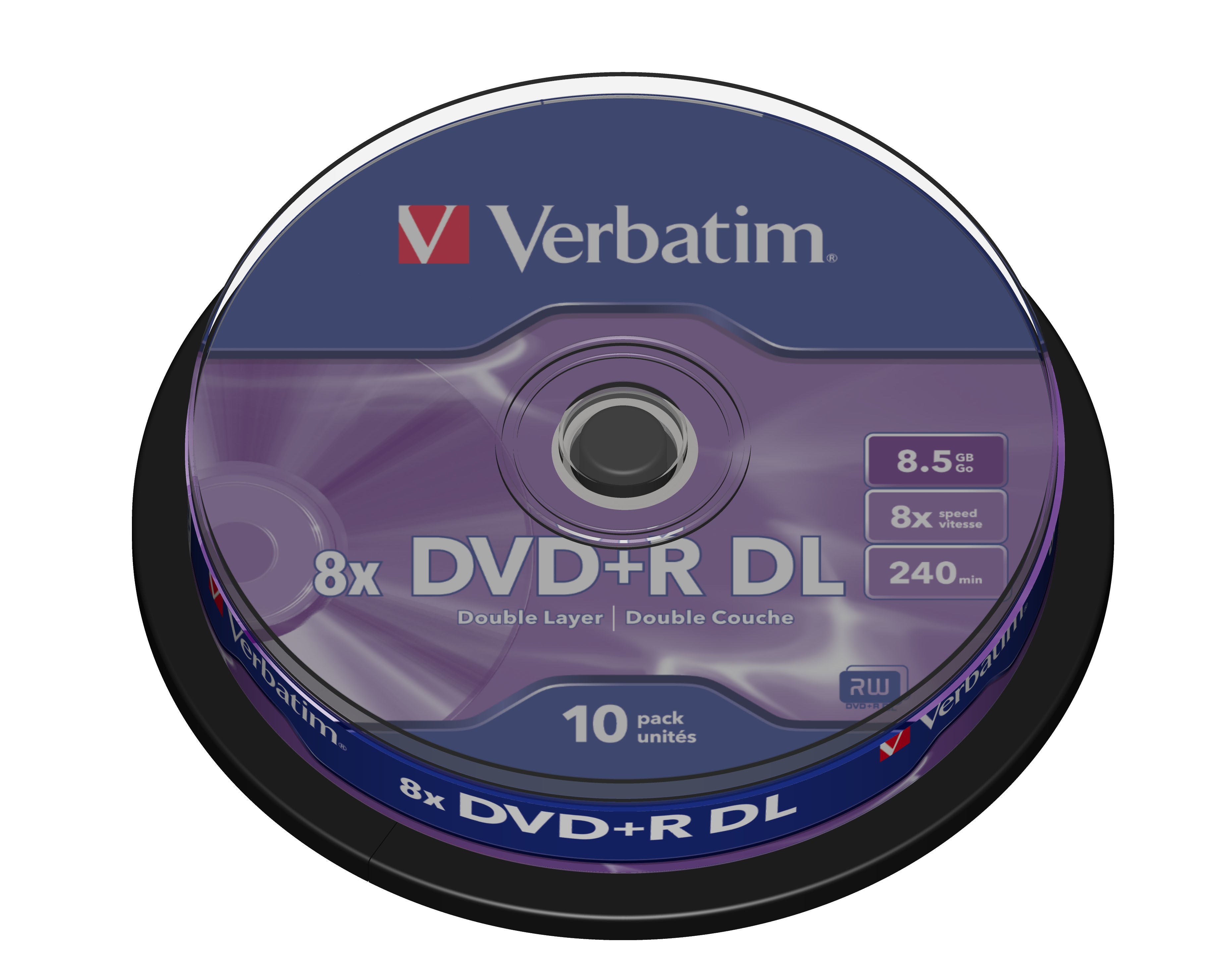 DVD+R/8.5GB 8x DLAYER mattsilv Spdl 10