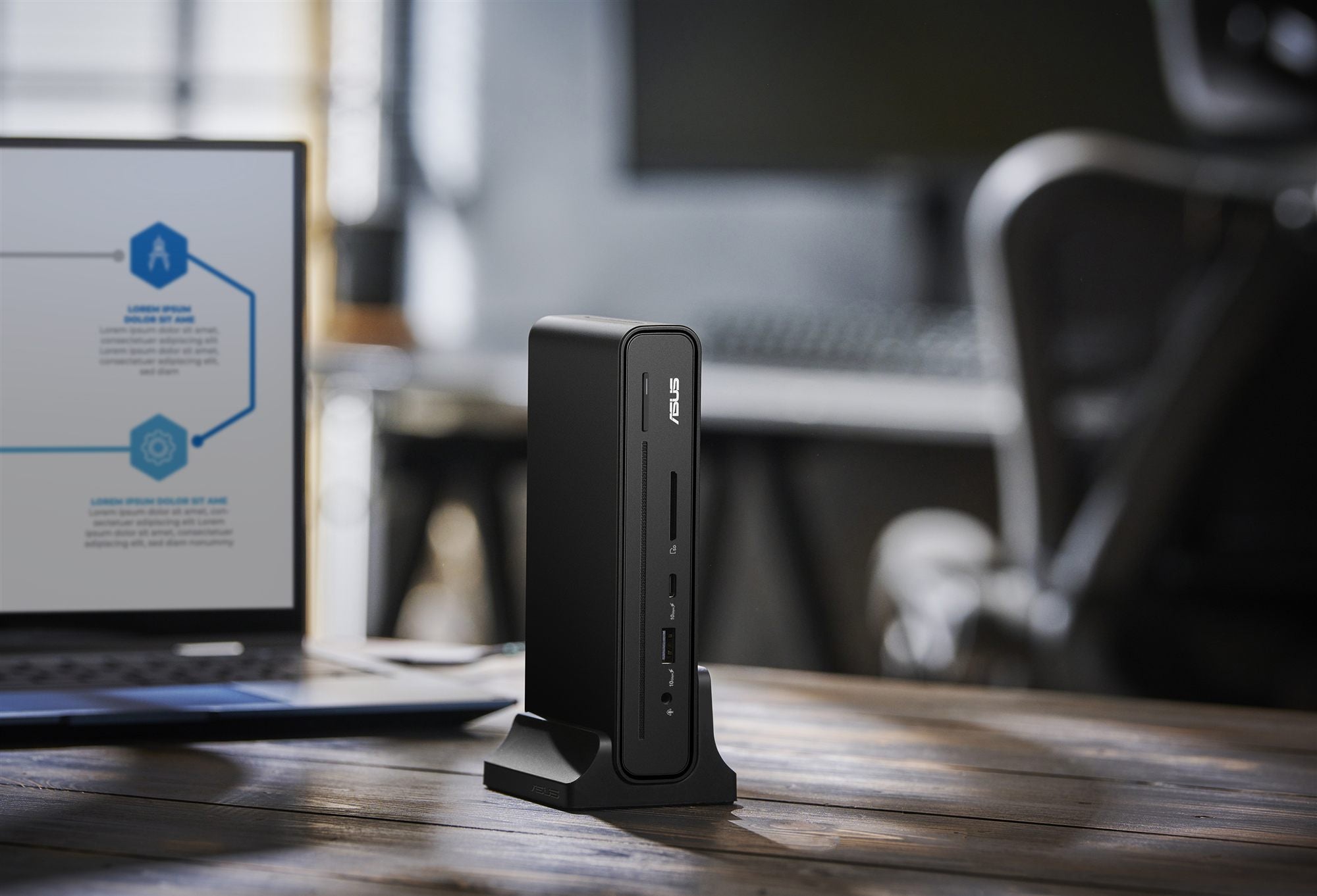 ASUS DC301 3 Display USB-C Docking - Station d'accueil USB-C Triple écran - Chargeur 150w