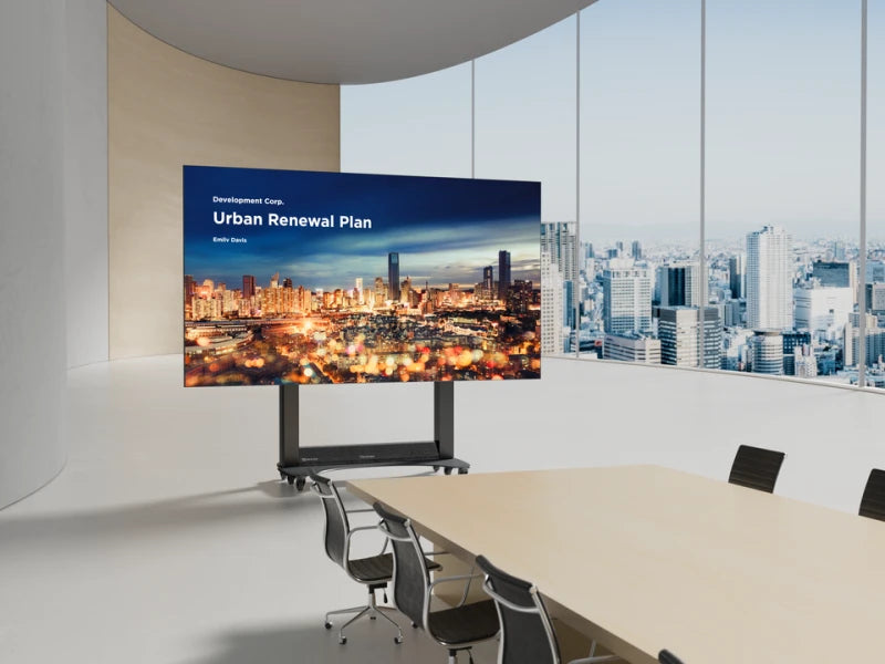 VIEWSONIC 138in Direct View LED Display,1920x1080P,14Bit,Refresh Rate 3840Hz,Pixel Pitch1.5mm,Hdmi Input&Output,Motorized up-down Trolley Cart,Copper wire,GOB  Black