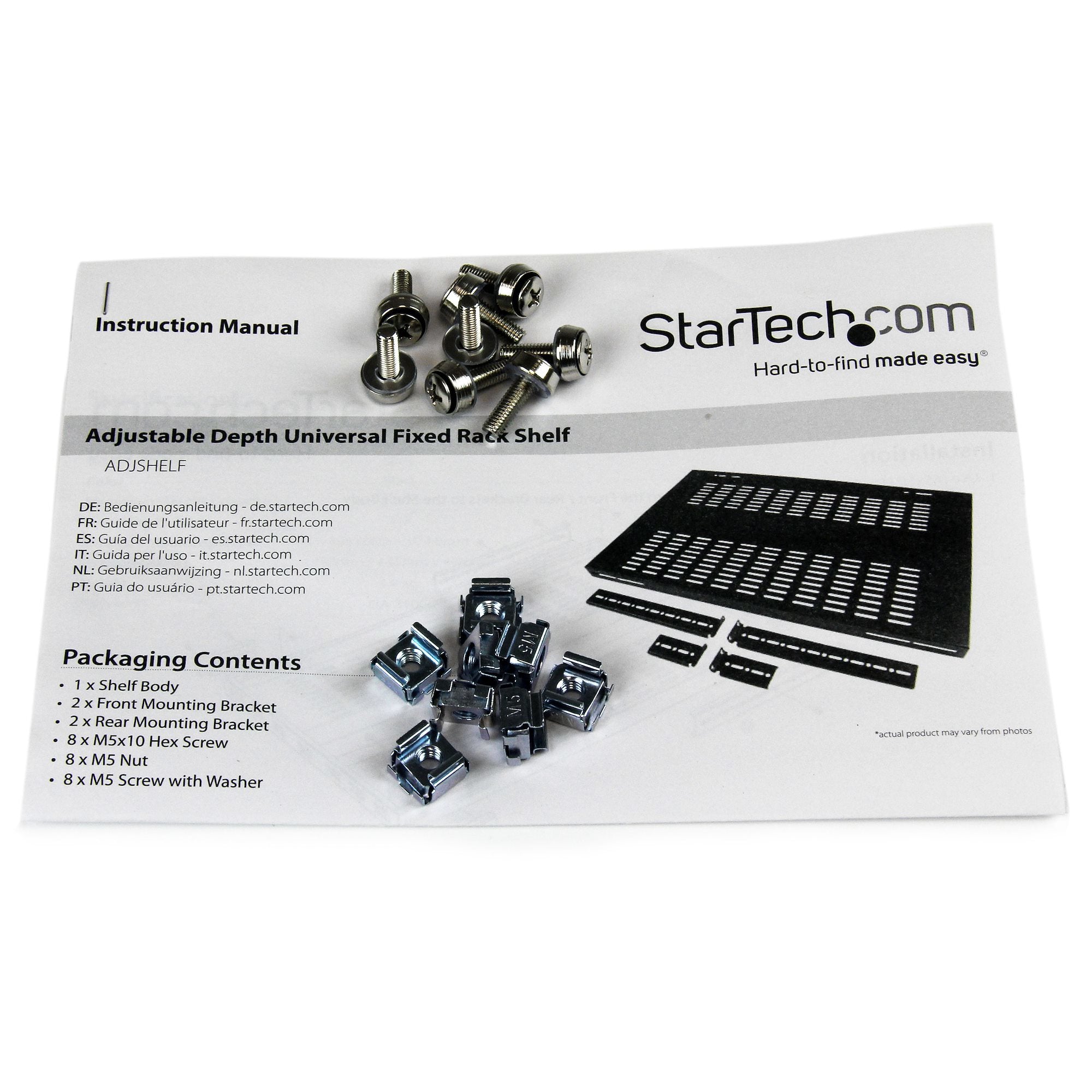 Adjustable Mount Depth Rack Mount Shelf