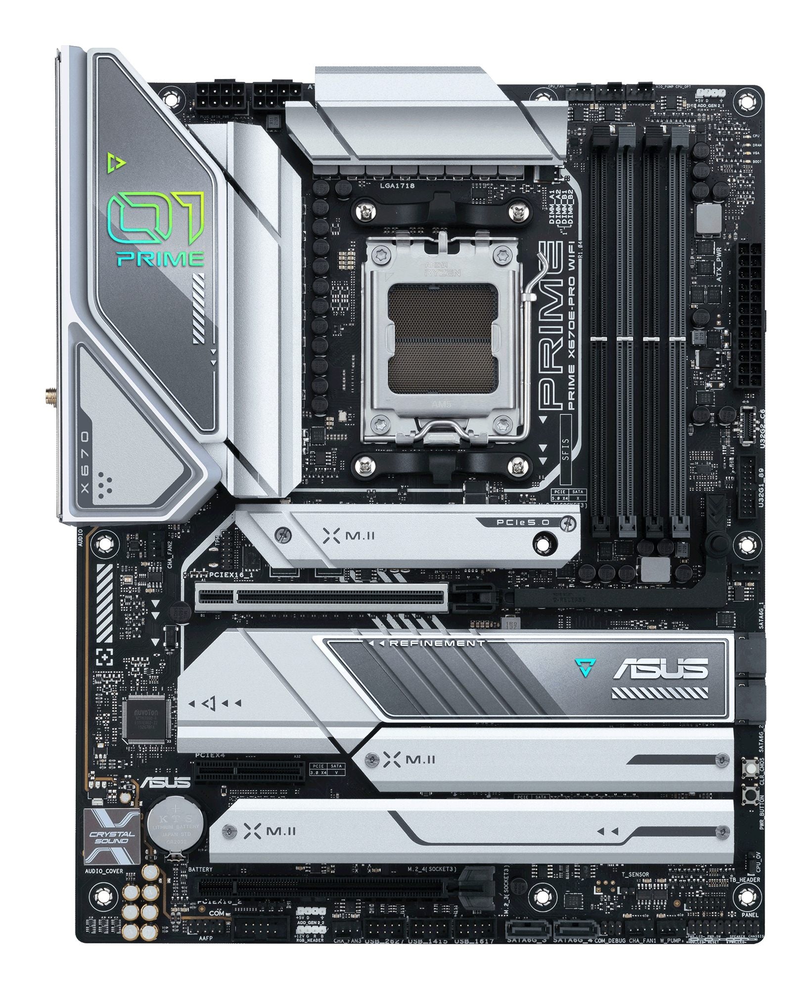 ASUS PRIME X670E-PRO WIFI AM5 Socket 4DDR5 PCIe 5.0 x16 HDMI 2.1 DP 1.4 4xSATA 6Gb/s ATX