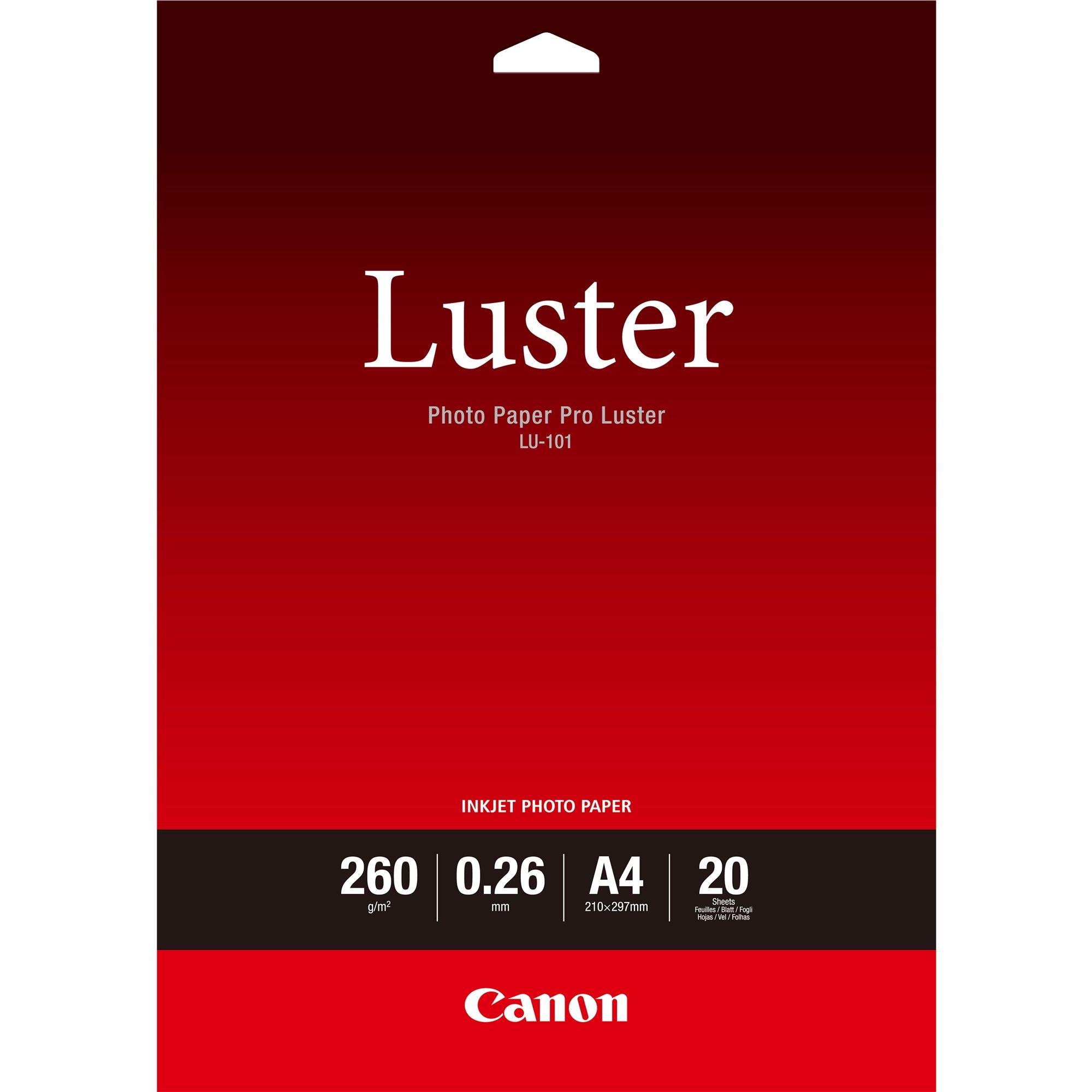 CANON LU-101 260g/m2 A4 20 feuilles pack de 1 luster paper