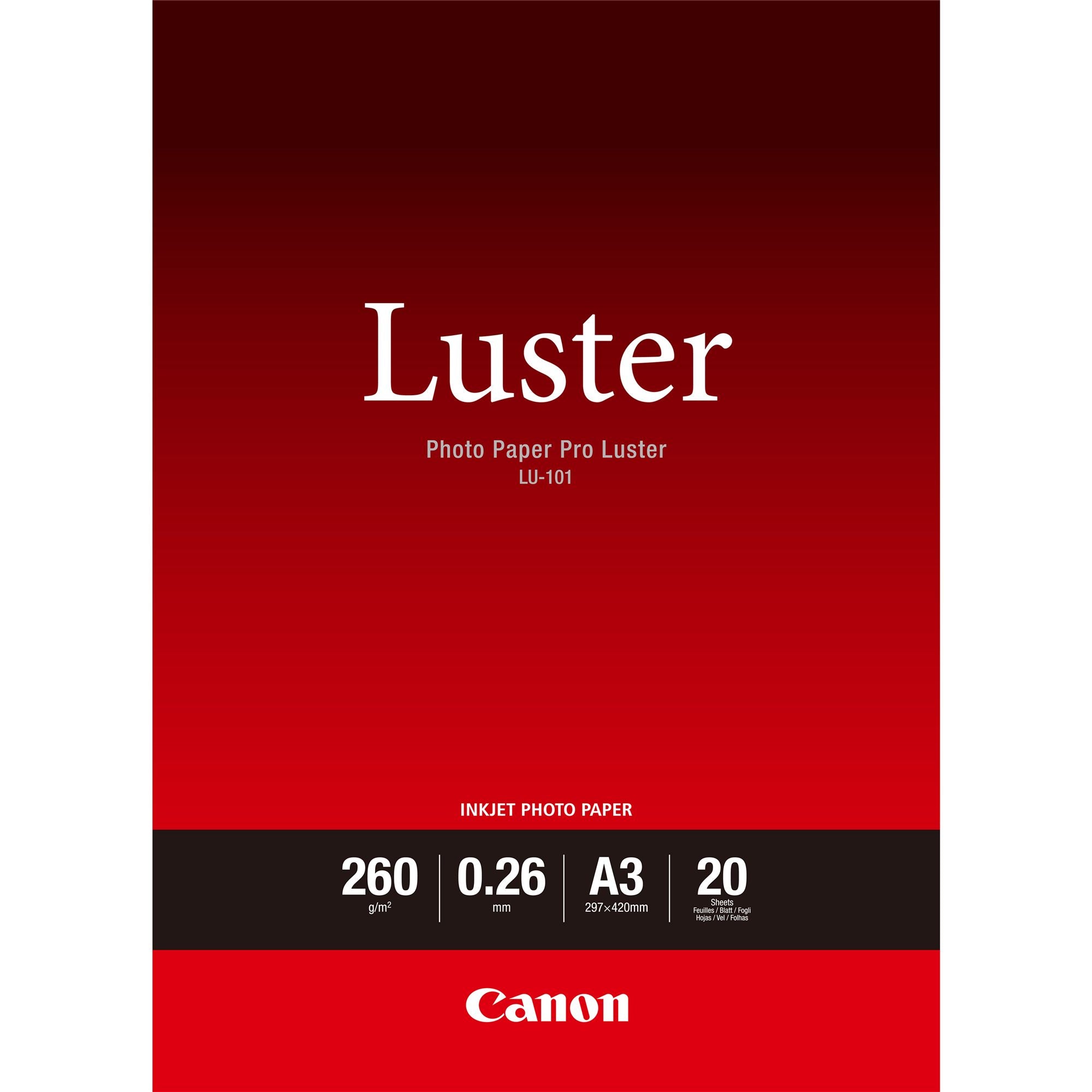 CANON 260G/M2 A3 20 feuilles pack de 1 luster paper