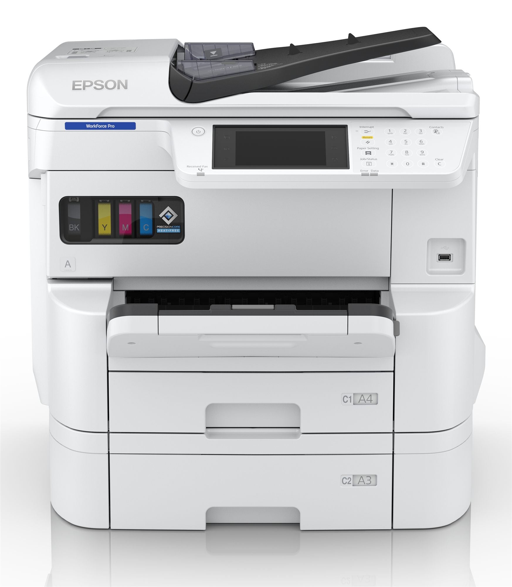 EPSON WorkForce Pro EM-C7100DWF MFP colour inkjet A3 297x420mm A3 22ppm Copy 25ppm Print 335sheets LAN Wi-Fi USB