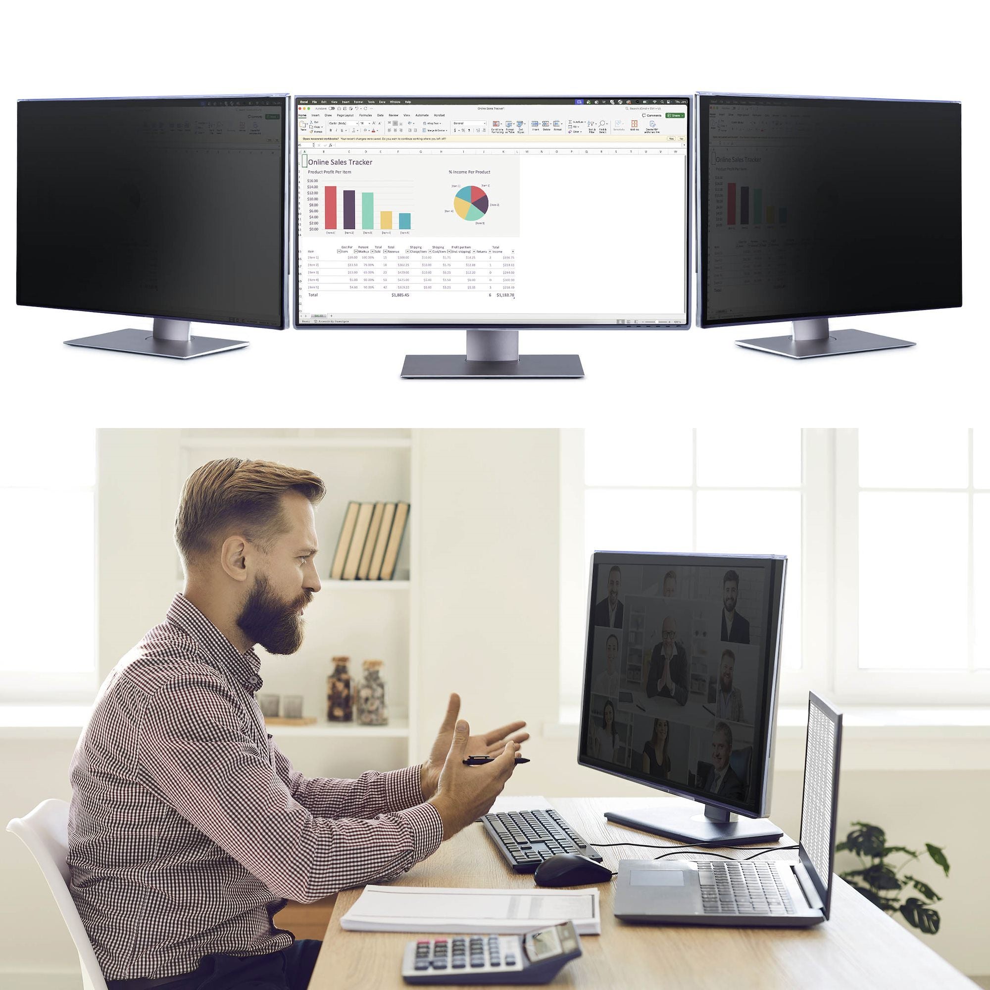 32" Monitor Privacy Screen Hanging