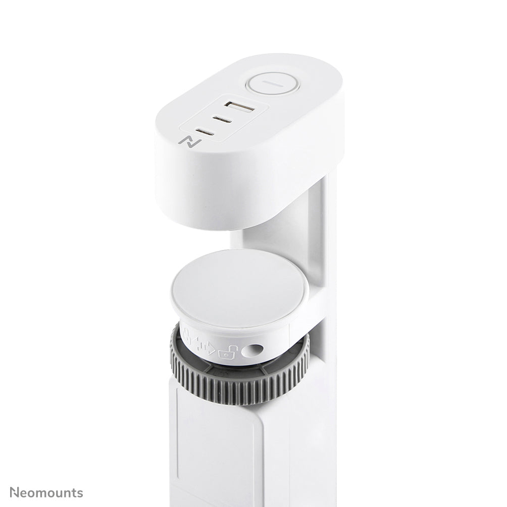 NEOMOUNTS VOLT Desk Clamp socket with Quick-charge USB Ports clamp 0-50mm 3x type-F 230V 1x USB-A 18W 2x USB-C 20W