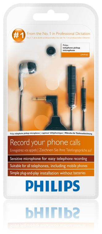 PHILIPS Micro pour téléphone LFH9162 : 1,1 m, connecteur mono 3,5 mm