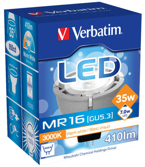 Verbatim LED MR16 GU5.3 3000K 400LM