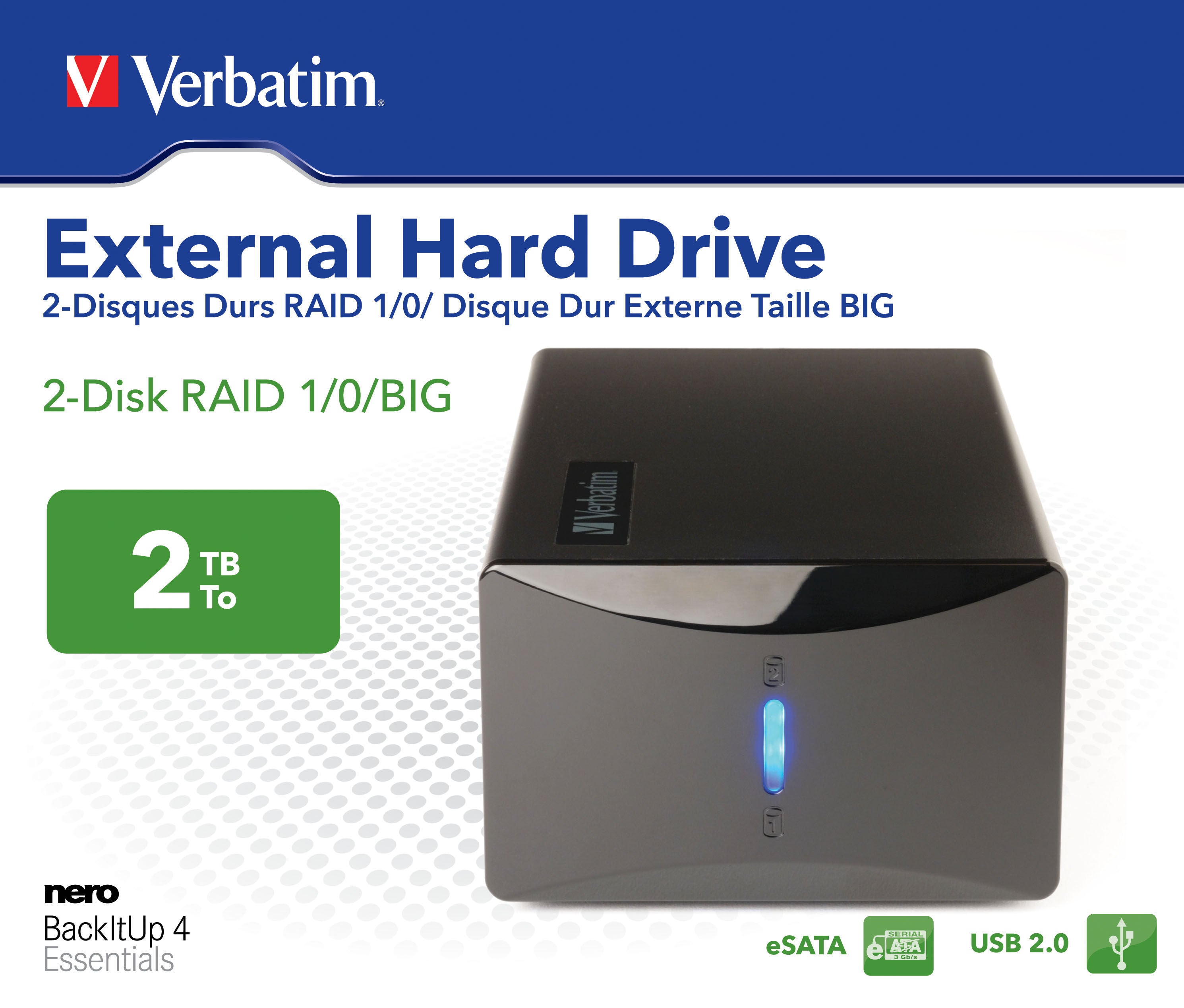 HDD 3.5"/2TB/7200RPM/ESATA+USB 2.0 RAID